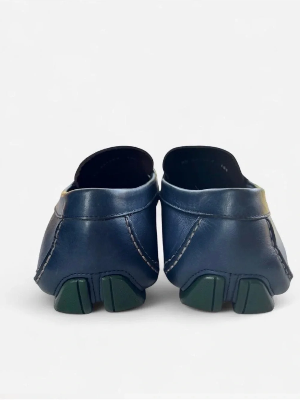 Preowned SALVATORE FERRAGAMO PARIGI Blue Calf Leather Men Loafers Size 10.5 D